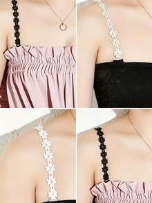 3/1 Pair Lace Floral Bra Straps, Adjustable, Seamless, Sexy, Versatile, Anti-Slip Buckle Bra Straps, Women's Lingerie And Accessories, Replaceable, Adjustable Elastic Design - Multicolor - View 2
