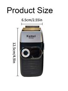 Kemei Afeitadora Eléctrica KM-2026, Afeitadora Recíproca Clásica de Doble Hoja Recargable por USB con Pantalla LCD, Afeitadora de Gran Capacidad, Afeitadora de Barba para Hombres, Afeitadora de Cabeza Calva, Regalo de Cumpleaños para Hombres, Regalo de Cumpleaños para el Padre, Regalo de Cumpleaños para el Esposo - Negro - Ver 4