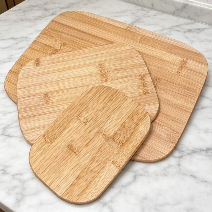 Kitchen Cutting Board - 3pcs Bamboo Cutting Board Set, Reusable Bamboo Boards For Meal Prep And Serving, Suitable For Meat, Vegetables, Fruit, Cheese, BBQ - 1PC - View 1