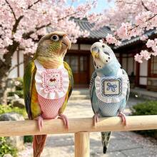 1set Bird Harness Flight Suit, Reusable Parrot Diaper, Washable, Lace Breathable Diaper, Suitable For Cockatiels, Conures, Budgies, Long-Tailed Parrots, Etc. - Multicolor - View 2