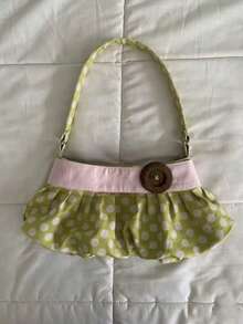Avocado Green Polka Dot Underarm Bag, Nylon Commuter Casual Shoulder Bag, Versatile Handbag For Daily Wear, Spring New Arrival Korean/Japanese Niche Design - Green - View 6