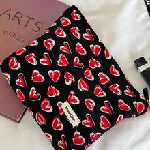 Black, Green, Red, Romantic Love Makeup Bag, Large Capacity Multifunctional Toiletry Bag, Outdoor Makeup Repair, Performance Makeup, Makeup Brushing, Lipstick Makeup, Convenient Storage Bag, Commuting Vacation Travel Makeup Bag - Multicolor - View 3