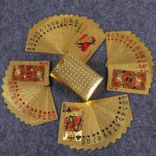 Luxury Gold Playing Cards - Waterproof - Ideal For Magic And Party Entertainment, PVC Material More Suitable For Party Use, Creative Toy, Card And Poker Series, Texas Hold'em - Multicolor - View 1