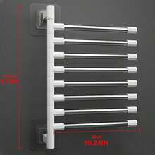 1pc Drill-Free Rotating Towel Rack Wall-Mounted Swivel Bar Towel Rod Bathroom Hanging Rack Storage Shelf Hanging Bar - Multicolor - View 13