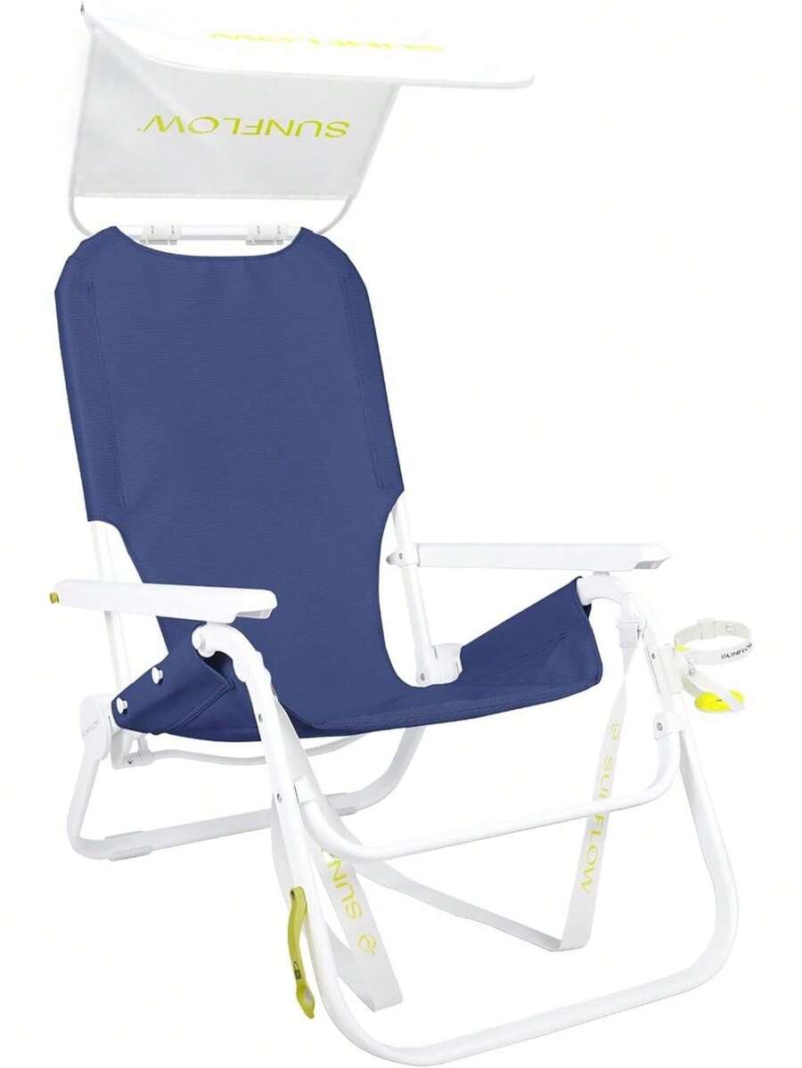 Shore Thing Premium Beach Chair - Adjustable, Portable, Rust-Resistant, Reclining Beach Chair With UPF 50+ Shade And Drink Holder Ultimate In Comfort (Ocean Navy) - Ocean Navy - View 1