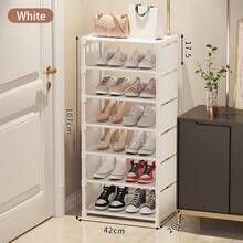 [1pc]Multi-Layer Wide Shoe Rack Black/White Thickened Steel Tube Sturdy Durable Storage Rack 4-8 Layers Dust-Proof/Rust-Proof Shoe Storage Rack Large Space Storage Space-Saving Easy Assembly Suitable For Home Entrance, Hallway, Foyer, Living Room, Bedroom, Kitchen, Balcony, Student Dormitory - Multicolor - View 14