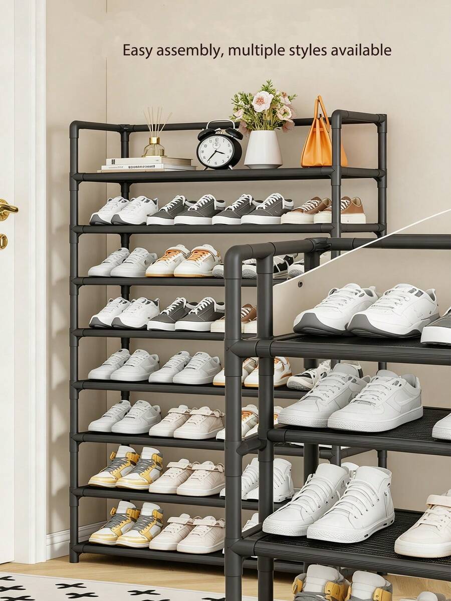 Kệ giày đứng tự do 3/5/9 tầng, kệ lưu trữ nhiều lớp, sắp xếp giày tiết kiệm không gian, phù hợp cho lối vào, tủ quần áo, phòng ngủ - màu đen - Xem 1