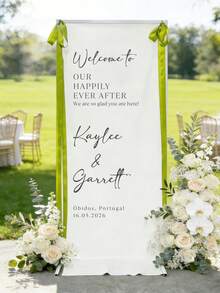 Customized Wedding Welcome Sign, Wedding Fabric Welcome Sign, Modern Wedding Welcome Banner, Fabric Sign Customized Wedding Banner, Bohemian Wedding, Bridal Shower Sign Personalized Name Customized Wedding Sign, Customized Minimalist Welcome Sign, Fabric Welcome Sign, Wedding Decoration, Customized Fabric Wedding Sign, Personalized Party Decoration, Minimalist Sign, Fabric Sign, Wedding Wedding Welcome Sign, 3 Types Of Fabrics For Banners, Personalized Party Decoration, Minimalist Sign, Fabric Sign, Wedding Wedding Welcome Sign - Multicolor - View 5