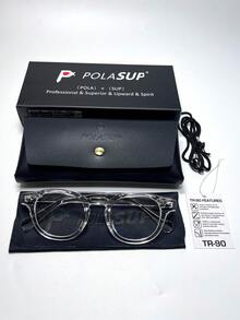1 Set Montura de Gafas Retro con Remaches TR90 Estilo Clásico Plano de Moda Estilo Callejero Montura de Gafas Personalizada de Alta Gama Gafas sin Graduación Montura de Gafas Personalizada Estilo Artístico de Campus Retro Montura Redonda de Gafas Plano Montura de Gafas Versátil con Estuche de Gafas de PU - Multicolor - Ver 6