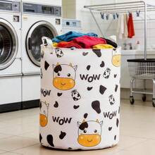 1pc Foldable Round Storage Basket Laundry Hamper, Multi-Purpose Clothes & Miscellaneous Items Organizer Bin, Suitable For Bedroom, Bathroom, Dorm, With Dual Handles For Easy Carrying, Available In Multiple Colors - Multicolor - View 8