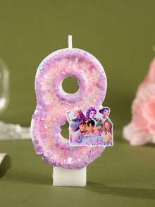 1 pieza Vela digital K-Pop DemonHunters, vela digital de cumpleaños con todos los personajes en rosa claro, pequeño regalo para fiestas, decoración de vela artesanal, disfraz de cumpleaños, vela digital de aniversario, adecuada para cualquier celebración de festival, pegatinas, escritorios, papelería, juegos - Dibujos animados - Ver 19