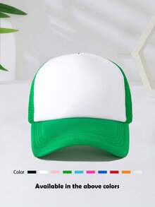 1 chiếc mũ lưỡi trai lưới xốp trơn, mũ chống nắng ngộ nghĩnh dùng hàng ngày, cho các hoạt động ngoài trời, du lịch, leo núi, đi biển, mùa hè, kỳ nghỉ, lễ hội. - màu đen - Xem 18