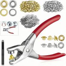 802PCS Portable Home Eyelet Tool Kit, 6mm/0.24 Inch With Handheld Eyelet Pliers - Clothing And Shoe Repair, Suitable For Leather, Fabric And Canvas - Ideal Choice For Crafters And Hobbyists - 802 PCS - View 1