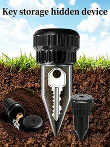 1pc Realistic Sprinkler Head Outdoor Waterproof Hidden Key Storage Box, Suitable For Garden, Lawn And Yard, Waterproof, Anti-Corrosion, Anti-Rust, Suitable For Outdoor Use, Home, Gardening Decoration, Flower Pot And More - One - View 3