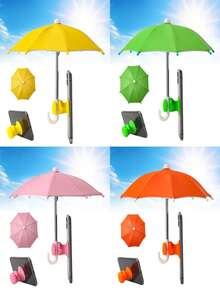 1 pièce Support de téléphone avec parapluie, mini parasol pour téléphone, ventouse style poing réglable, visière anti-éblouissement universelle, convient pour une utilisation en extérieur - A - Voir 9