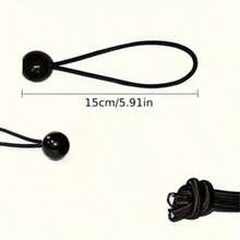 10pcs Heavy Duty Adjustable Elastic Rope Set, Plastic Ball Material, Black All-Season Camping Accessories, Used For Tent Fixing, Storage And Transportation, Foldable Durable Outdoor Gear, Essential Camping Organization Tool | Strong - A - View 6