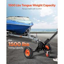 Heavy-Duty Trailer Dolly, 1500lbs Tongue Weight Capacity, 2 In 1 Trailer Mover With 2 In Ball, 16 In Pneumatic Tires And Universal Wheel, Portable Tow Dolly For Moving Car RV Trailer - Default - View 1
