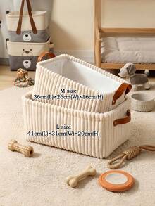 Personalized Dog Toy Basket - Corduroy Pet Storage Basket With Name, Gift For New Dog Owners, Dog Toy Bin - Multicolor - View 5