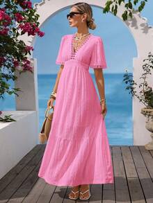 Women Midi Dresses - Rose - View 1