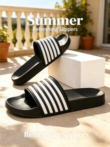 Plus Size Men's Summer Slippers, Outdoor Comfortable Casual Shoes, Lightweight Non-Slip, Indoor Slippers, Breathable Men's Sandals, Outdoor Daily Wear Men's Shoes (Asymmetric Pattern) - Black 1969 - View 4