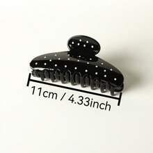 2pcs Black And White Polka Dot Plastic Hair Claw Clips, Size 3.62 Inches / 9.2 Cm; Versatile And Fashionable, Simple And Elegant, Solid Color Hair Clips. Summer Hair Accessories - Multicolor - View 2