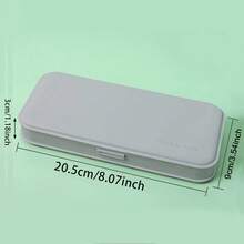 Multi Compartment Pencil Box With Secure Latch Closure Durable Lightweight Design Ideal For Organizing Pens Pencils Markers And Other Stationery Perfect For Students Office Use And Travel - Light Grey - View 2
