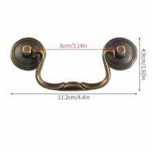 2pcs European Style Minimalist Vintage Ring Pull Drawer Handles, Swing Style Drawer Pulls, Vanity Handles, Cabinet Knobs, Vintage Brass Finish, Center-To-Center Hole Distance - Multicolor - View 5
