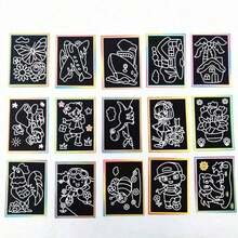 Magic Rainbow 12CM Mini Scratch Art Kit With Full Tools, Colorful Scratch Off Paper For Kids, Mess-Free Preschool Educational Craft Toy, Fine Motor Skill Activity Supplies For Parent-Child Play, Children Party Favors & Holiday Birthday Gifts - Multicolor - View 7