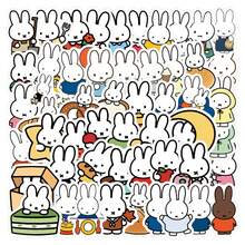 MIFFY 100張兔子防水貼紙，可愛兔子角色與日常場景混搭，乙烯基材質可直接黏貼，適合裝飾吉他、手機等 - 彩色 - 查看 2