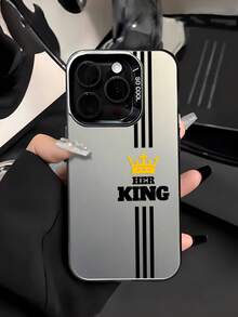 1pc Minimalist Pattern Phone Case, Matte Anti-Drop Camera Protection Phone Cover, Compatible With IPhone11, 12, 13, 14, 15, 16 ProMax X, XS, XR, 16E, 15 Plus, Galaxy, Honor X50i - Multicolor - View 5