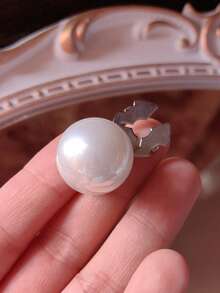 1PC/2PCS Three-Dimensional Spherical Shape Button Covers, Shirts Button Cover Clip On Button Covers Fashion Crystal Cufflinks Cover, Suitable For Tuxedo And Wedding Dresses Decoration - White - View 8