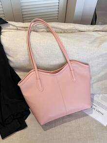 Large Capacity Handbag For Women, New Arrival Minimalist Commuter Shoulder Tote Bag - Pink - View 5