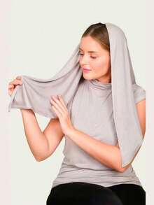 1pc Instant Triangle Hijab, All-In-One Headscarf. Quick Wrap Design, Won't Slip. No Undercap, No Folding Needed. Suitable For Daily Wear, Prayer, And Outings - Multicolor - View 2