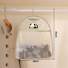 1 pieza Bolsa de almacenamiento colgante con estampado de panda, organizador de pared con múltiples compartimentos, tela de malla transpirable, puede almacenar ropa interior, calcetines, juguetes, artículos de tocador y artículos de primera necesidad, adecuado para armario, baño y cocina, bolsa colgante portátil multifuncional, plegable y ahorradora de espacio - Multicolor - Ver 8