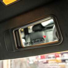 Autocollant plat 2D pour voiture << I Love You, Drive Safely » - Autocollant mignon pour femme, motif cœur noir et rouge, autocollant en vinyle auto-adhésif, convient au rétroviseur, idéal pour la sécurité en voiture. - A - Voir 3