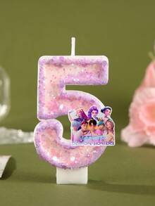 1 pieza Vela digital K-Pop DemonHunters, vela digital de cumpleaños con todos los personajes en rosa claro, pequeño regalo para fiestas, decoración de vela artesanal, disfraz de cumpleaños, vela digital de aniversario, adecuada para cualquier celebración de festival, pegatinas, escritorios, papelería, juegos - Dibujos animados - Ver 6