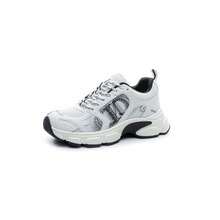 (No Packaging Box)  Silver CD Letter Low-Top Lace-Up Sneakers For Women, 2026 Spring New Model, Thick-Soled Height-Increasing Mesh Dad Shoes For Women EOK6 - Black - View 1