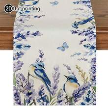 1pc French Countryside Style Lavender Print Table Runner, Modern Dining Table Mat, Rectangular Tablecloth, Machine Washable, Suitable For Kitchen, Dining Table, Party, Wedding Decor, Vintage, Entryway, Family Gathering, Coffee Table, Living Room - Multicolor - View 10