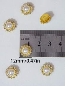 50/80/120/500顆 12mm 水晶珠，時尚水鑽與仿珍珠裝飾珠飾手工珠，適合手工藝製作 - 12mm米色 - 查看 3