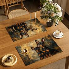 1pc Linen Placemat, Breakfast Mat, Coffee Mat, Coaster, Bowl & Plate Mat, Kitchen Accessory, Easy To Clean Placemat, Suitable For Home, Restaurant, Restaurant Decor, Holiday Gift, Gift For Friends, Multi-Piece Set - Multicolor - View 3