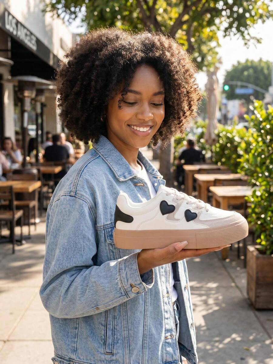 Niche Argyle Knit Patchwork German Trainer Shoes Women Retro Colorblock Soft Sole Casual Sneakers Minimalist Lace-Up Low-Top Breathable Versatile Daily Shopping Commute Women's Sports Shoes - Black - View 1