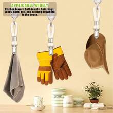 2/5 Pcs Hanging Tea Towel Clips, Metal Kitchen Towel Clips With Hanging Loop, Cloth Hook Clips, Suitable For Home Kitchen Bathroom Cabinet, Can Be Used As Hangers - Multicolor - View 3