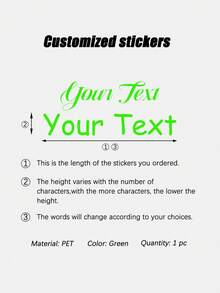 Customized Text Name Sticker For Car Bumper Window And Motorcycle, Matte Finish Personalized Decal For Flat Surfaces, Holographic Waterproof Vinyl Letters For Laptop Truck Helmet And Home Office Decor - Multicolor - View 35
