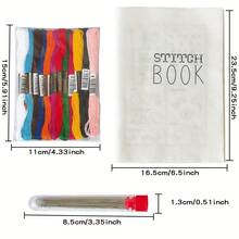 Portable Mini Sewing Kit - Embroidery Book, With 18 Embroidery Needles, 12 Sewing Threads, Sewing Stitch Book Suitable For Beginners And Enthusiasts, Essential For Handmade Crafts, Embroidery Thread Book|Portable Sewing Kit|Durable Fabric Box, Sewing Accessories, - Multicolor - View 2