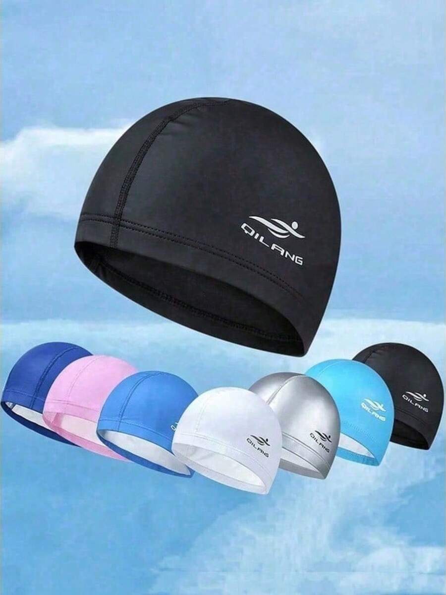 1pc Large Waterproof Swimming Cap For Men And Women - Ear Protection And Perfect For Long Curly Hair - Ideal For Adult Training, Beach Essentials, Beach Accessories, Pool Float - A - View 1