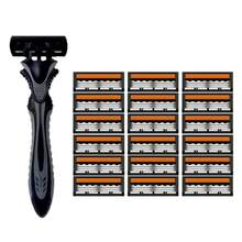 3-Layer Manual Razor Set, 1/2 Handle With 6/12/18/24/36blade , Stainless Steel Manual Shave Razors For Daily Face Care3-Layer Stainless Steel Razor Blades For Men - Replaceable For Smooth Shaves - Multicolor - View 14