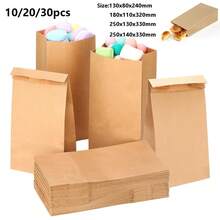 10/20/30pcs Brown Kraft Paper Lunch Bags, Suitable For DIY, Lunch, Bread, Sandwiches, Candy, Snacks, Small Brown Paper Bags - View 2