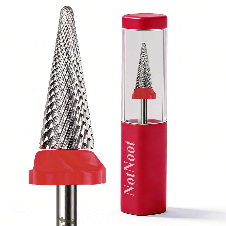 NotNoot 3/32 Inch Cross Cut Tapered Safety Carbide Drill Bit, Suitable For Nail Trimming, Cuticle Removal, Gel Nail Removal, Suitable For Manicure And Pedicure - Red - View 1