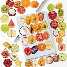 50pcs/Pack Exquisite Realistic Fruit Stickers, Suitable For Notebook, Water Bottle, Desktop, Wall, Skateboard, Guitar, Refrigerator, Scrapbook, Phone Case Decoration, Self-Adhesive Decals, Suitable For Room Decor / Birthday Party / Holiday Gift - 50pcs - View 8