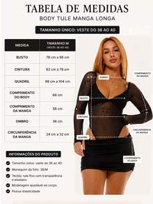 Stylish Women's Bodysuit With A Design That Combines Sheer Fabric Across The Entire Front And Fitted Long Sleeves That Elegantly And Boldly Accentuate The Waist. It Features A Structured Bust Area, Creating A Sophisticated Contrast Between Transparency And Coverage, As Well As Low-Cut Side Panels That Flatter The Waist And Elongate The Silhouette. Delicate Sleeve Trim, With A Detail That Wraps Around The Thumb, Adds Attitude And Personality. Ideal For Christmas, New Year's Eve, New Year's 2026, The Beach, And Travel. Creates Modern Looks And Can Be Worn With Short Skirts, High-Waisted Pieces, Wide-Leg Trousers, Jeans, Or Layered Pieces That Enhance Its Striking Style. Versatile, Elegant, Chic, Sexy, Sensual, Luxurious, Perfect For Evening Events And Urban Looks, It's The Ideal Piece For Those Seeking A Modern, Sensual, And Impactful Outfit. - 黑色 - 查看 1